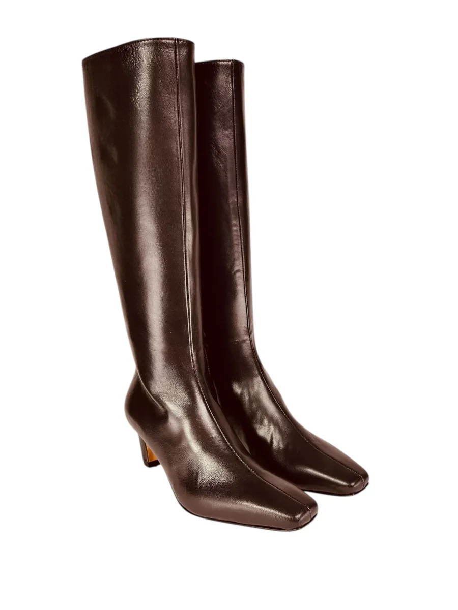 stivale punta squadrata alto nero,marrone N6 Milano - immagine 3