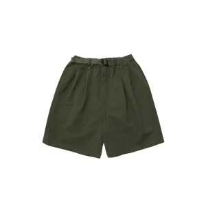 Two Tuck Wide Half Pants - Khaki