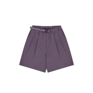 Two Tuck Wide Half Pants - Purple
