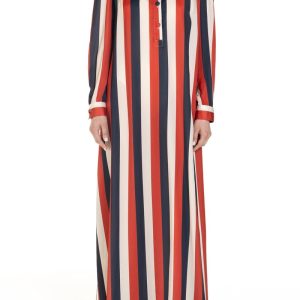 Caftano Riga Rosso Blu e Panna