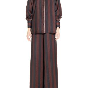 Camicia  Riga Nero e Bordeaux