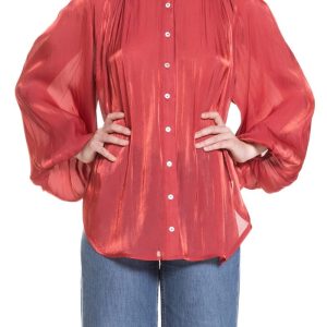 Camicia con maniche ampie Rosso