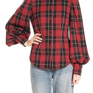 Camicia  Tartan Rosso Nero e Oro