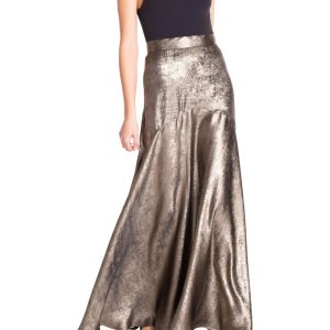 Gonna lunga sirena Lamé Oro