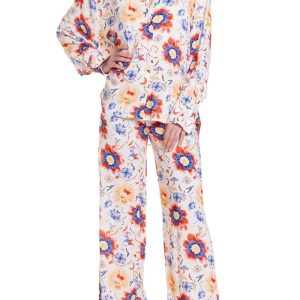 Camicia over Fantasia Fiore Blu