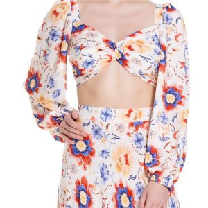 Crop top Fantasia Fiore Blu