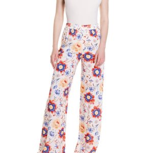 Pantalone a palazzo Fantasia Fiore Blu