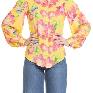 Camicia girocollo Fantasia Fiore Rosa