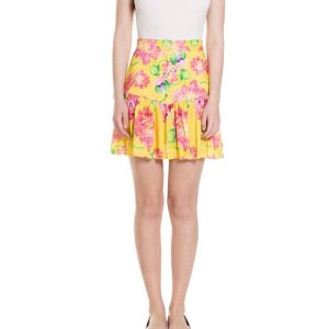 Minigonna con volant Fantasia Fiore Rosa