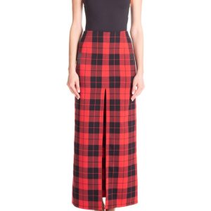 Tubino spacco centrale Tartan rosso e nero