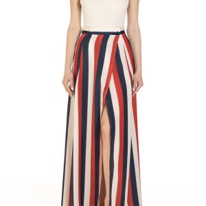 Gonna a portafoglio Riga Rosso Blu e Panna