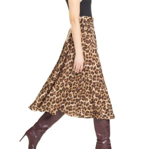 Gonna Longuette Animalier Marrone e Nero
