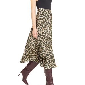 Gonna Longuette  Animalier Verde e Nero