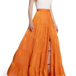 Maxi portafoglio con balze Arancio