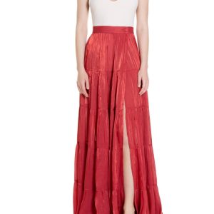 Maxi portafoglio con balze Rosso