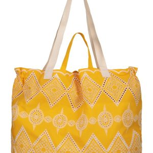 Shopper con Ricamo Giallo