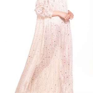 Caftano lungo con bottoni beachwear bianco