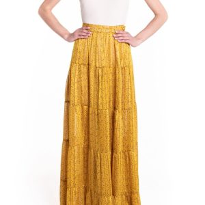 Maxi portafoglio con balze beachwear giallo