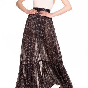 Gonna portafoglio con balza beachwear nero