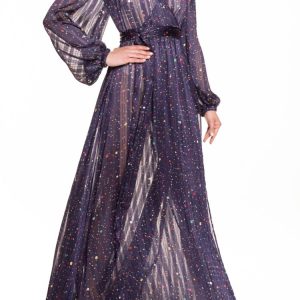 Vestito portafoglio lungo beachwear blu