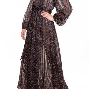 Vestito portafoglio lungo beachwear nero