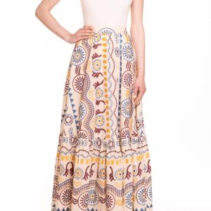 gonna a ruota con balza ricamo Frida