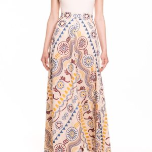 Gonna ruota classica ricamo Frida