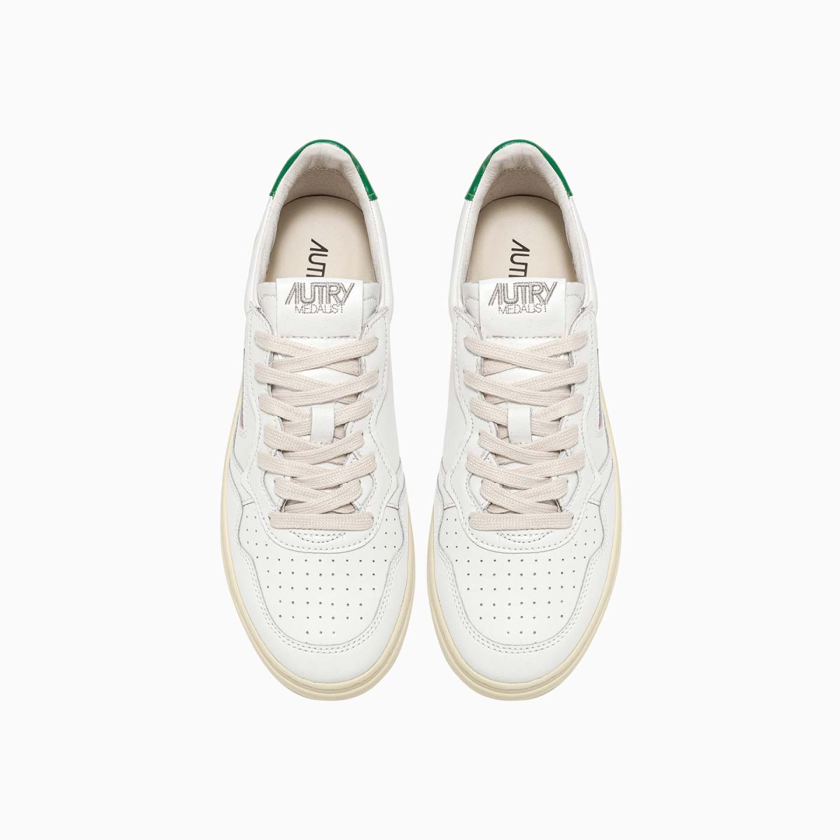 Autry Medalist Low Man Leather White Green - immagine 5