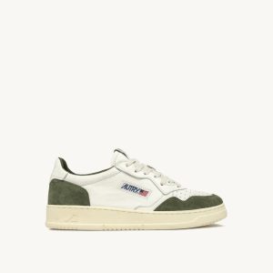 Autry Medalist Low Man Goat/Suede Wht/Milit