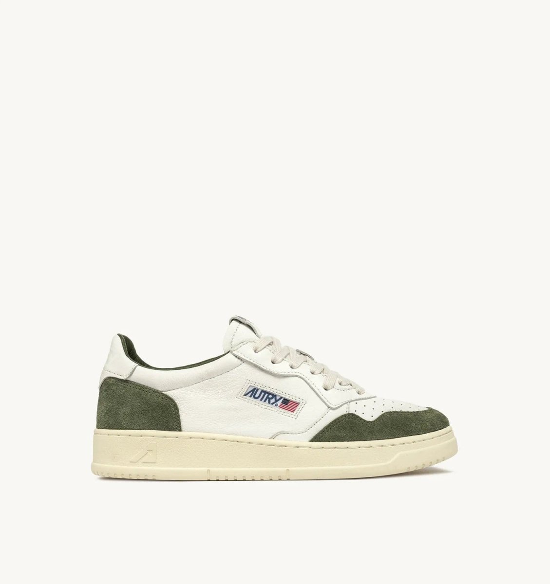 Autry Medalist Low Man Goat/Suede Wht/Milit - immagine 2