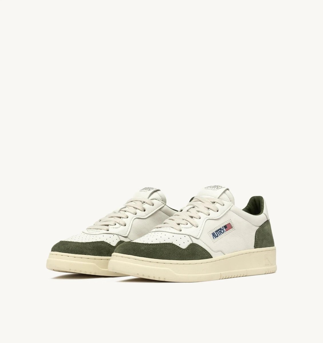 Autry Medalist Low Man Goat/Suede Wht/Milit - immagine 3