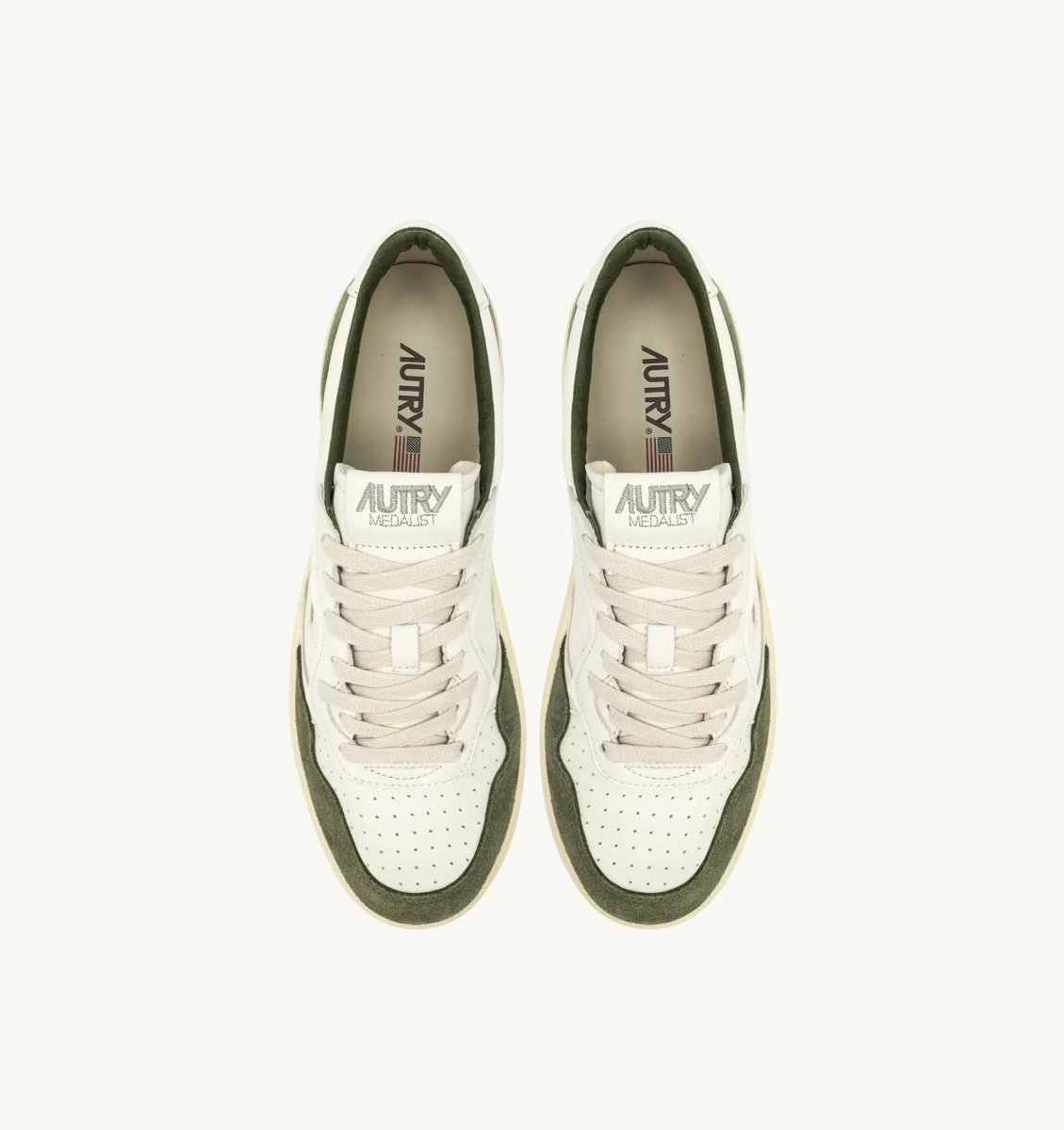 Autry Medalist Low Man Goat/Suede Wht/Milit - immagine 6