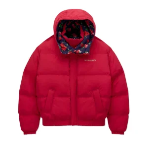 Elena Reversible Puffer - Red/ Roses