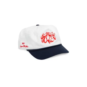 Alley Cat Cap - White/ Red/ Navy