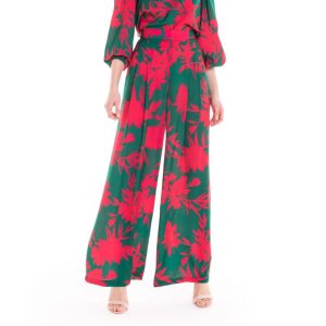 Top a fiori verde e fucsia