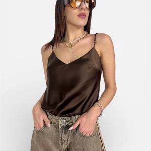 top raso marrone,bianco,celeste,nero,vino,MYRA