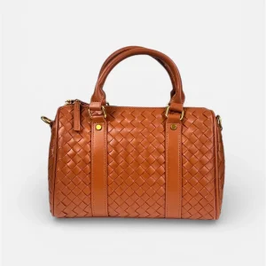 bauletto intreccio burro,cuoio MYRA