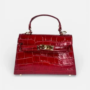 borsa vicky coccodrillo marrone,rossa,crema MYRA