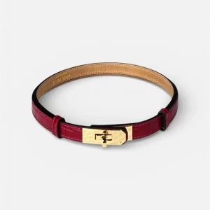 cinta vera pelle regolabile lucchetto animalier nero,rosso,marrone,cuoio MYRA