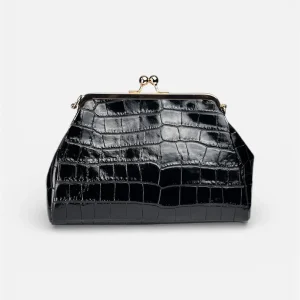 borsa vera pelle clutch stampa coccodrillo nero,burro,cuoio by MYRA