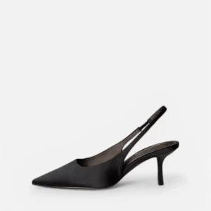 slingback raso nero CORINA