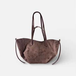 borsa tote eco camoscio marrone,beige by MYRA