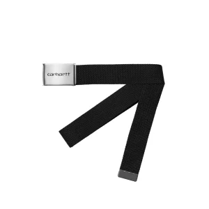Clip Belt Chrome - Black Canvas