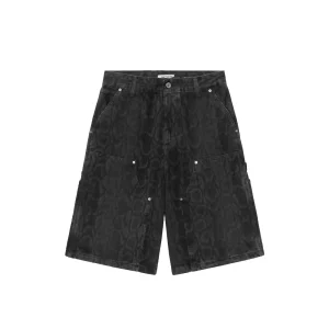 W' Snake Nixon Double Knee Short - Snake Camo/ Black (Heavy Stone Washed)