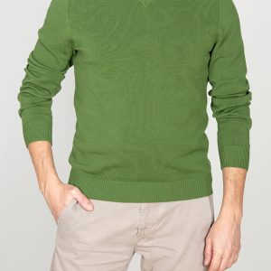 Maglione Uomo scollo V Cotone Crèpe