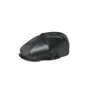 Faux Leather Cap - Black