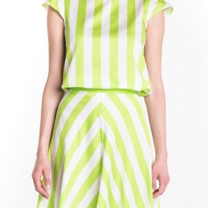 Top riga – verde lime e bianco