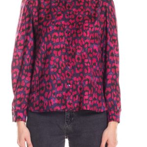 Camicia fantasia animalier – viola e fucsia