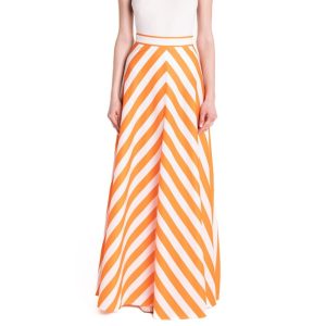 Gonna ruota classica riga arancio e bianco