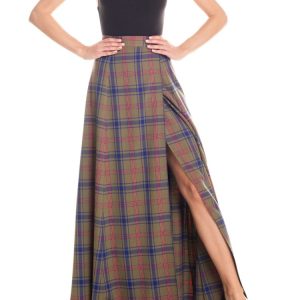 Gonna portafoglio tartan – verde e blu